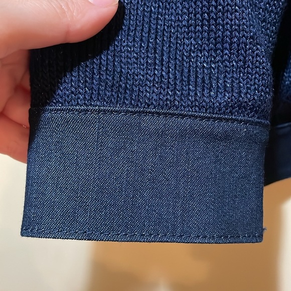 Womens Lafayette 148 Navy Blue Linen Cotton Cardigan Jacket - Picture 5 of 6